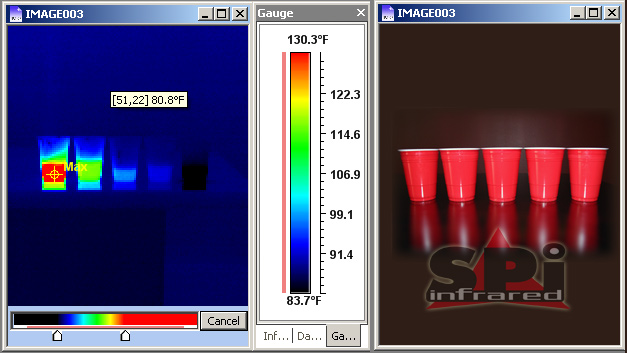 thermal image of cups