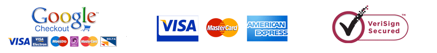 pay with google checkout or via mastercard and or amex. secure with verisign
